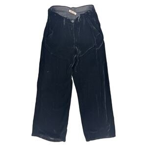 Johhny Was Trousers Black Velvet Wide Leg Size Small 32" waist/hips